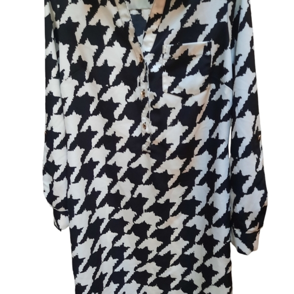 The Limited Black & White Dress Houndstooth Tunic Size Small Petite - Picture 7 of 10